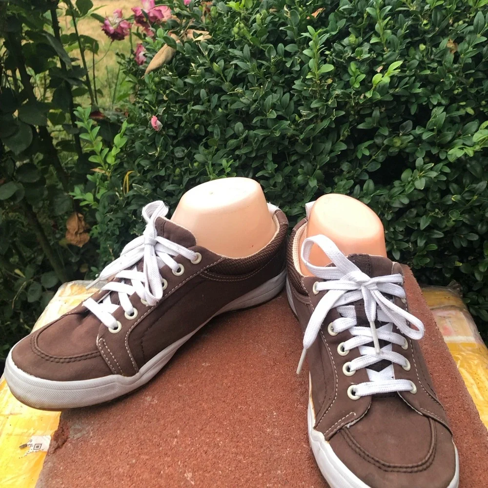 Keds Arch Support Women’s Brown Lace-Up Canvas Sneakers Size 7.5